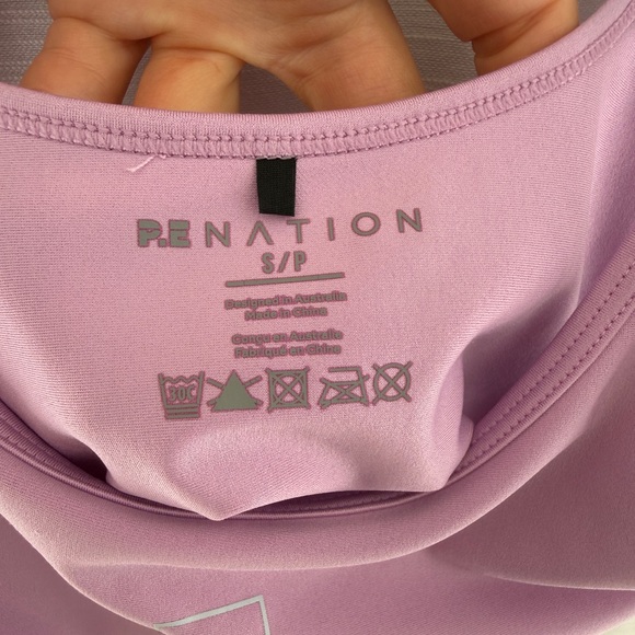 P.E Nation Grand Stand Sports Bra Lavender Logo Crop Top | Size S - Picture 10 of 11